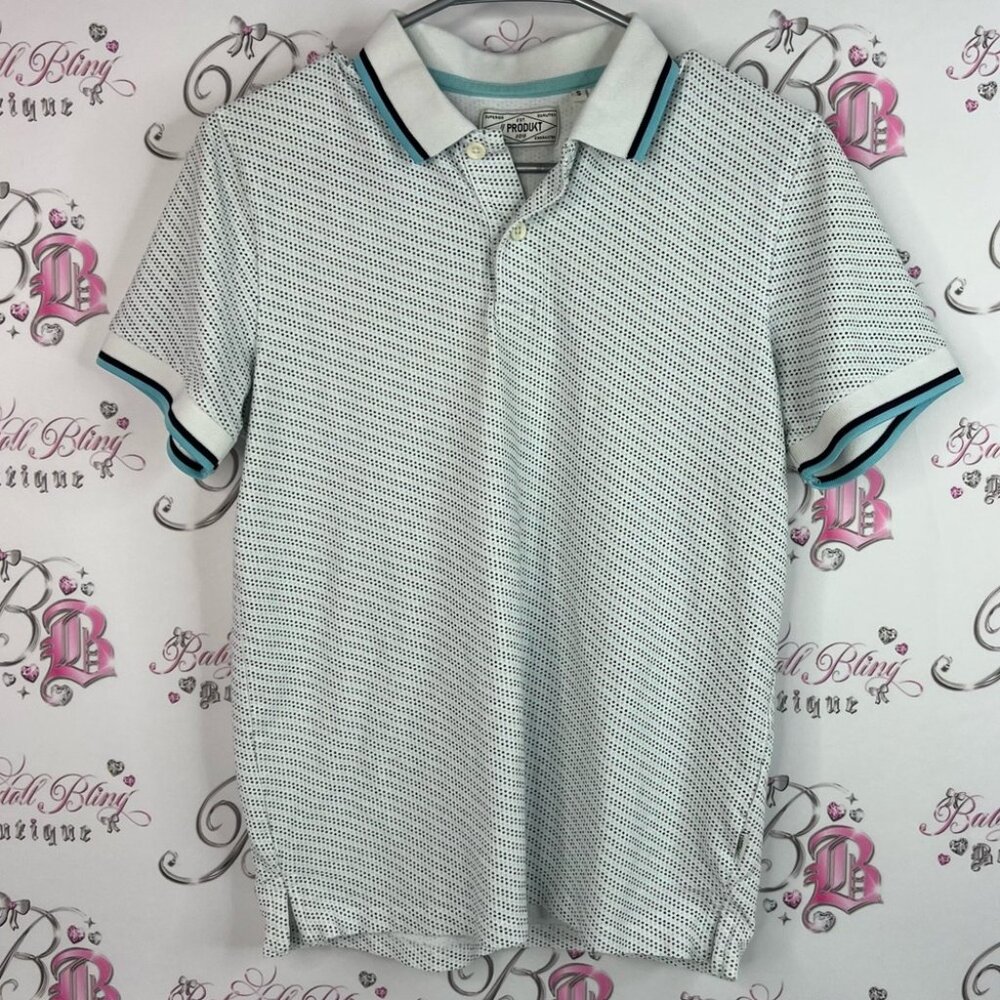 Produkt polo collared dotted Patterned Polo Shirt with Black and Blue Accents